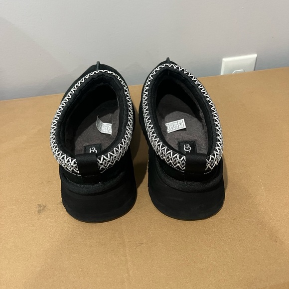 UGG Black Suede Slip-Ons with Patterned Trim - Picture 3 of 4